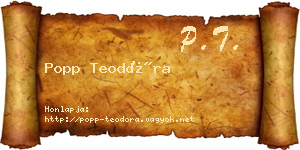 Popp Teodóra névjegykártya